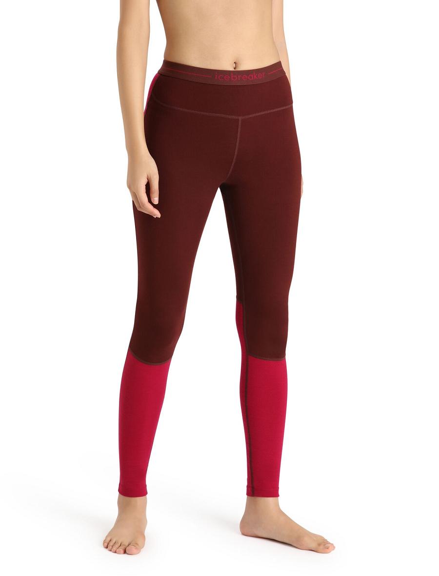 Espresso / Cherry Women's Icebreaker Merino 260 ZoneKnit™ Leggings | USA 1546RVDW